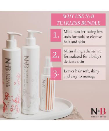 N+B Tearless Collection | Gentle Tear Free Formula | Safe for ALL Ages | Certified Organic Ingredients | USA Made (Shampoo/Conditioner/Detangler) - Buy Online on GoSupps.com