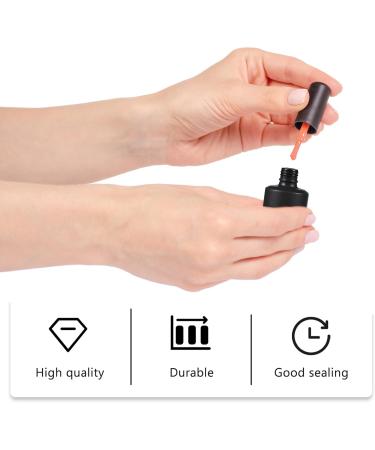 Lot de 10 Flacons de Gel pour Ongles Vides 15 Ml Verre Mat Noir Pinceau pour Manucure Professionnelle Usage Salon et Usage Personnel - Buy Online on GoSupps.com