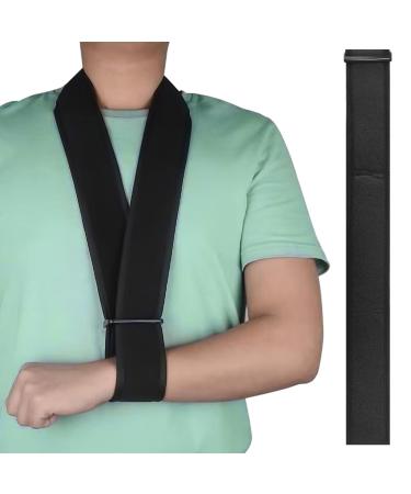 JTMKYO 1 Piece Adjustable Support Strap Neck Support Elastic Band Neck Collar Fixator Wrist Elbow Arm Sling Shoulder Strap for Men and Women (Black)