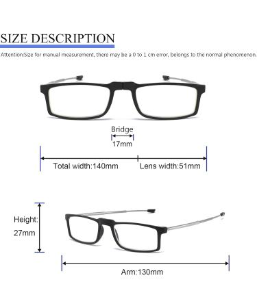 Folding Reading Glasses 2 Pack - Compact Portable Blue Light Blocking Readers for Men & Women - Black & Red (2.5x) - International Shipping Available - Buy Online on GoSupps.com