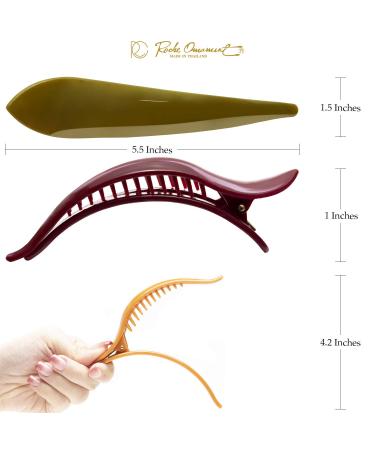 RC ROCHE ORNAMENT 6 Pcs Women's Hair Clips - Professional Styling Sectioning Alligator Duck Bill Jaw - Strong Grip Salon Clips - Medium Classic Multicolor (Pack of 6) - Buy Online on GoSupps.com