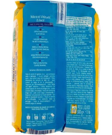 De Cecco 24 x Stort 100 Italy It Italys Mezza Ditals Nal158 pasta 500 g + Itality gourmet Polpas 400 g - Buy Online on GoSupps.com