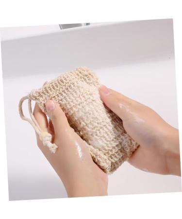 BELLIFFY 6pcs Soap Bag Bar Soap Exfoliating Soap Saver Soap Accessory Bubble Net Soap Net Cotton Linen Beige - Buy Online on GoSupps.com