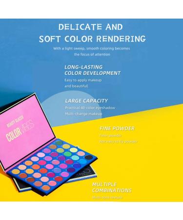 40 Colors Eyeshadow Palette - Pigmented Glitter & Shimmer Makeup for Colorful Eye Looks | Silky Matte Cosmetics - Buy Online on GoSupps.com
