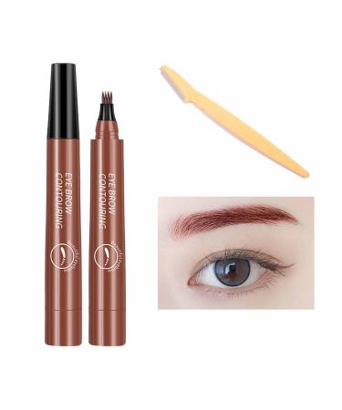 Lightsbetter Waterproof Brow Pen Microblading Eyebrow Pen Lightbetter Eyebrow Pen Natural Precise 4 Point Eyebrow Pencil (Reddish brown)