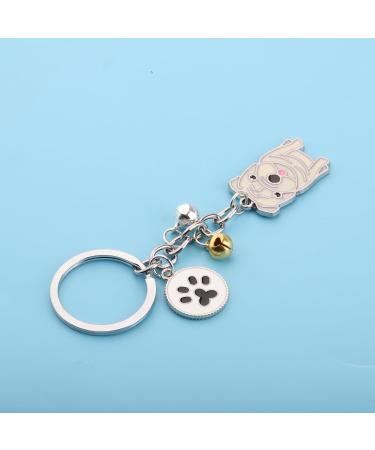 Ensianth Dog Keychain Perfect Gift for Dog Lovers | Puppy Paw Print Keyring for Dog Owners & Moms | White Pug Keychain - Buy Online on GoSupps.com