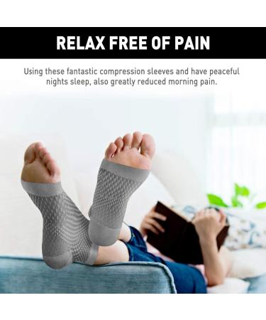AVIDDA Plantar Fasciitis Compression Socks with Arch Support - Grey, Size S - Buy Online on GoSupps.com