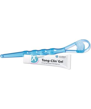 Miradent Tong-Clin Fresh Set - Dual Function Tongue Cleaner & Gel for Bad Breath | Gentle Alcohol-Free Solution for Effective Tongue Cleaning - Buy Online on GoSupps.com