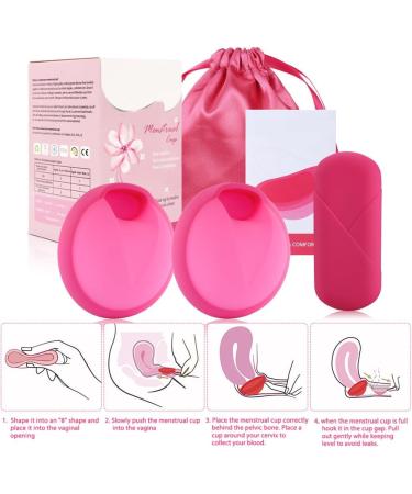 FengQ Reusable Menstrual Discs - Leak-Proof Silicone Cups for Active Women | Sport Swimming & Intimacy (Pink S+L) - Buy Online on GoSupps.com
