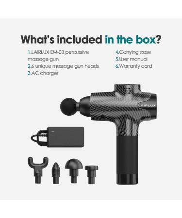LAIRLUX EM-03Pro Carbon Percussion Massage Gun for Deep Tissue Muscle Relief - Buy Online on GoSupps.com