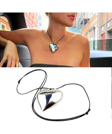 Oralgos Adjustable Heart Pendant Necklace - Handmade Stylish Choker for Women & Girls - Elegant Collarbone Chain - Buy Online on GoSupps.com