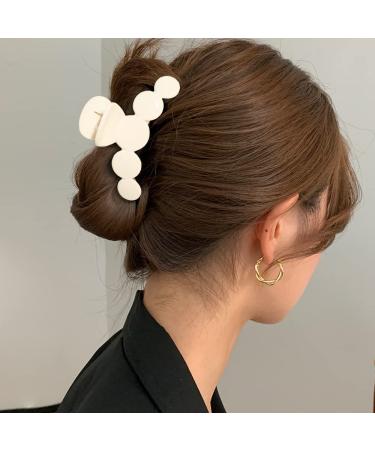 6Pcs Large Nonslip Hair Claw Clips for Women - White | Cute Jaw Hair Claws Barrettes for Thin Hair | Ponytail Holder & Hair Accessory - Buy Online on GoSupps.com