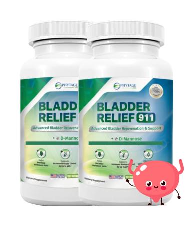 Bladder Relief 911 Detoxifying Strength - for Men and Women Provides Bladder Support 60 Veggie Capsules - 2 Pack 60 Count (Pack of 2)