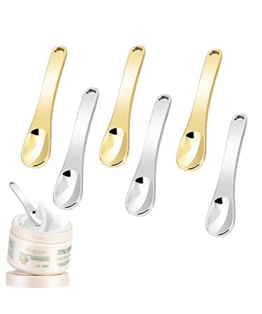 Niktule Metal Makeup Spatula Beauty Scoop - 6 Reusable Face Scoops Metal Cosmetic Applicator for Creams Lotions Moisturizers Beauty Accessories