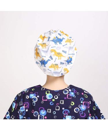 FENICAL Surgical Cap Dinosaur Surgery Hat - Adjustable Nurse Cap for Hospital, Home & Office - Sweat Absorbing Design - Buy Online on GoSupps.com