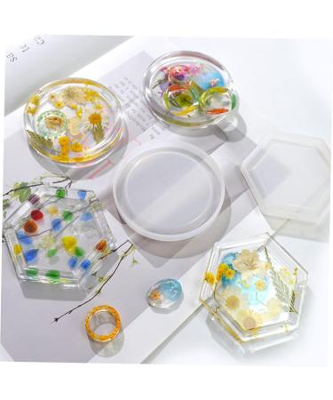 NUOBESTY 6 Pcs Crystal Silicone Mold Silicone Molds Diy Supplies Kid Safe Crystal Drip Mold Storage Box Round As Shownx3pcs 8.2X8.2X0.9CMx3pcs - Buy Online on GoSupps.com
