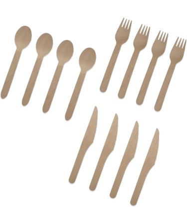 Compostable Birch wood cutlery 500 pack of Biodegradable Disposable wooden Knives - 100% Home Compostable Forks Spoons and Knives made from Eco friendly Birchwood - Biodegradable party supplies - Buy Online on GoSupps.com