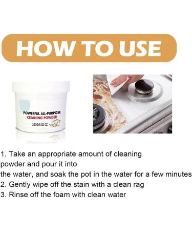 peachloft Cleaner Super Strong Kitchen Cleaner Powder Household Multifunctional Strong Cleaning Agent Stainless Steel Cleaning Powder Stain Remover (2PCS-250) - Buy Online on GoSupps.com