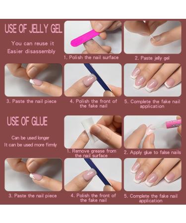 24 Pcs Pink Press-On Nails - Short Bling Glam Square with Diamond & Glitter Rhinestones | Glossy Fake Nails for Women & Girls - Buy Online on GoSupps.com