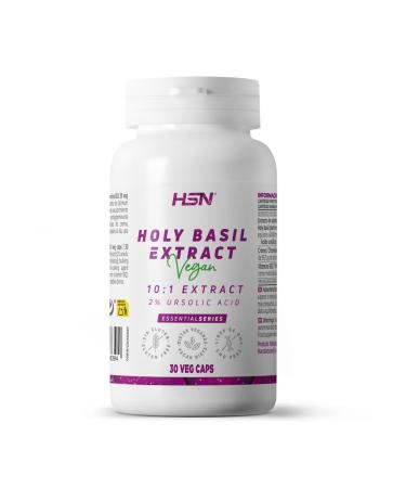 HSN Holy Basil - Holy Basil Extract - from HSN | 30 Vegetable Capsules 6000mg Plant Ocimum Tenuiflorum - 2% Ursolic Acid - High Concentration Per Daily Dose | Non-GMO Vegan Free