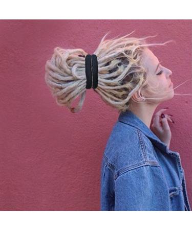 Dreadlocks Hair Ties Set - 2PCS Bendable Iron Wire Ponytail Holders for Dreads, Locs, Braids, Twists - 25inch Black & Bohemian Blue - For Men and Women - Buy Online on GoSupps.com