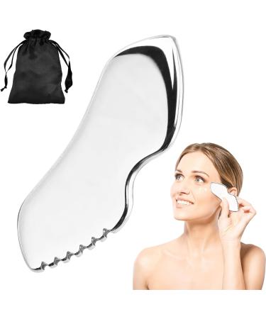 Premium Stainless Steel Gua Sha Facial Tool | Portable Skin Tightening & Massage | Upgrade Your Beauty Routine - Buy Online on GoSupps.com