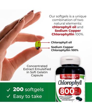 FITO MEDIC'S Lab 800mg Chlorophyll Softgels- Detox Cleanse Greens Supplement - Buy Online on GoSupps.com