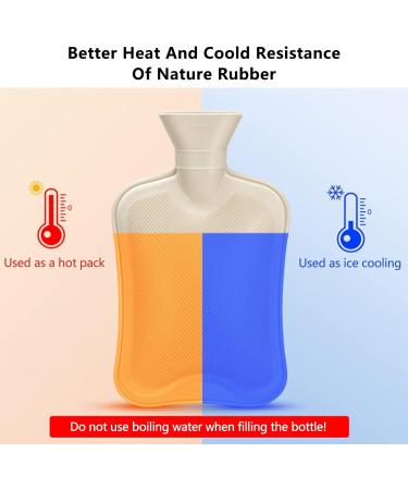 Portable Heat Bottle with Soft Cover - 1L Warm Water Bottle for Kids & Adults | Fluffy Bed Bottle - Buy Online on GoSupps.com