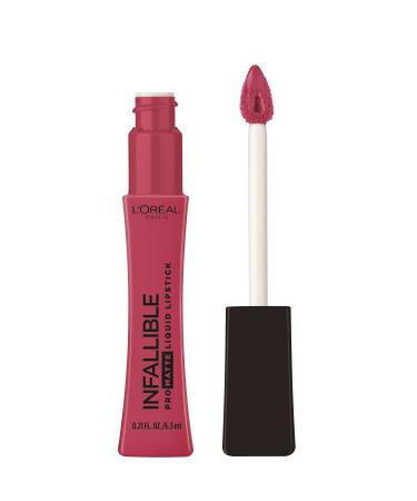 L'Or al Paris Infallible Pro Matte Liquid Lipstick  Long-Lasting Intense Matte Color  Up to 16HR Wear  highly pigmented  full coverage liquid lipstick  Raspberry Ros   0.21 fl. oz. Raspberry Rose 0.21 Fl Oz (Pack of 1)