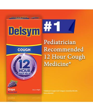 Delsym 12 Hour Cough Suppressant Grape 5 Fl Oz (Pack of 4) - Buy Online on GoSupps.com