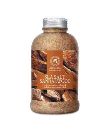 Bath Salts Sandalwood 21.16 Oz - Natural Sandalwood & Cinnamon Essential Oil - Sea Salt - Best for Bath - Good Sleep - Relaxing - Body Care - Beauty