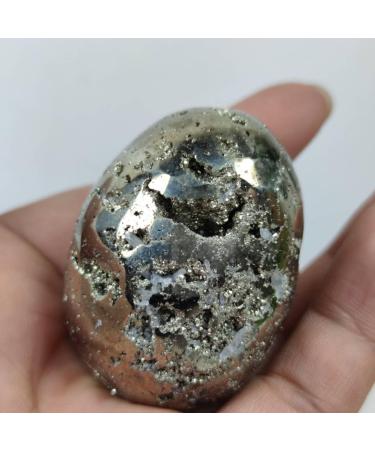 Golden Iron Pyrite Geode Egg Polished Natural Sparkling Cubes Druzy Crystal Cluster Home Collections - Buy Online on GoSupps.com