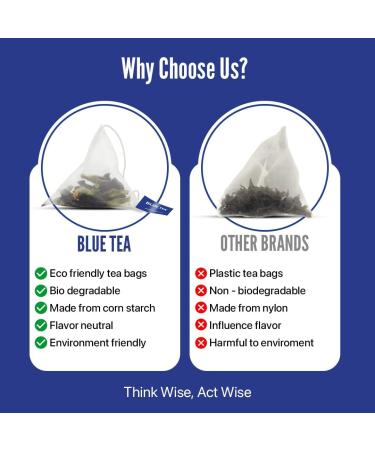 BLUE TEA - Indian Chai Masala - Plant Based Tea Bags 12 Count | TEA GIFT PACK | Herbal Tea - Caffeine Free - Gluten Free - Flower & Spices Based | Direct From Source - Buy Online on GoSupps.com