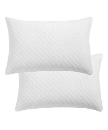 Juskys pillow 40x60 cm for bed - 2 -Set pillow with memory foam filling - pillow filling breathable - cover washable - bed pillow white 40 x 60 cm