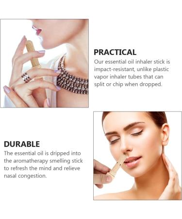 FOMIYES 2pcs Essential Oil Nasal Stick Beech Wood Fragrance Inhaling Stick Compact Design for Aromatherapy Refillable and Easy to Use - Buy Online on GoSupps.com