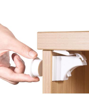 Norjews Baby Safety Magnetic Cup lock (10 locks + 2 keys) |To ensure child locking for cupboards and drawers |Invisible |Glue tape |Without drilling or tool |10 locks with 2 keys