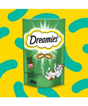 Dreamies Cat Snacks with Catnip - Creamy & Crispy Treats 6x60g | International Shipping Available - Buy Online on GoSupps.com