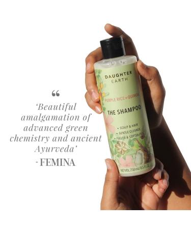 DAUGHTER EARTH Shampoo with Purple Rice & Quinoa | Nourishment & Hairfall Rescue | Dandruff & Frizz Control | Gentle Cleanser for Softer Stronger Hair | 250 ml - Buy Online on GoSupps.com