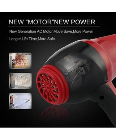Hair Dryer 2300W Ionic Professional Blow Dryer with 2 Air Nozzles Low Noise Hairdryer with 2 Speed 3 Heat Settings Powerful AC Motor Fast Drying for Home and Salon Men and Women Small Gift - Buy Online on GoSupps.com