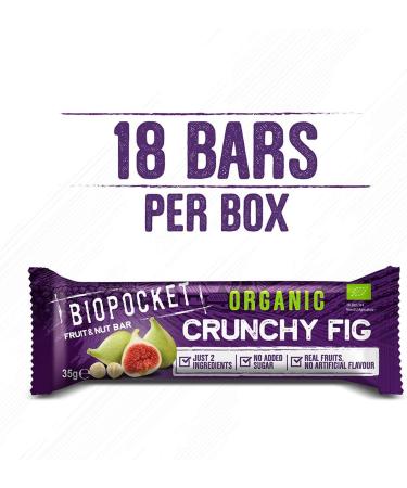 Biopocket Organic Fruit and Nut Bars - Crunchy Fig 18 x 35g (Pack of 1) - Buy Online on GoSupps.com