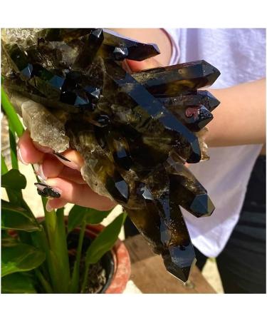 Natural Black Quartz Crystal Cluster Natural ore Sample Stone Crystal for Home Decoration Collection and gi Household yuebang 1.8-2kg Black - Buy Online on GoSupps.com