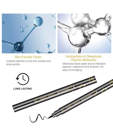 LemonSac 4 Pcs Double-sided Liquid Eyeliner Pen with Eye Makeup Stamp - Waterproof, Smudgeproof, Long Lasting Eyeliner Set - Heart Star Moon Flowers Design - Buy Online on GoSupps.com