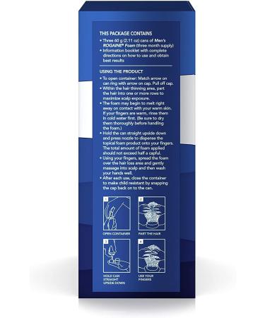 Rogaine Men's Foam Triple Pack - Hair Regrowth Treatment for Men - 3 Month Supply - Buy Online on GoSupps.com
