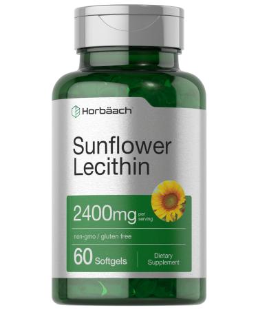 Horb ach Sunflower Lecithin Softgel Capsules | 2400mg | 60 Pills | Naturally Occurring Phospholipids | Non-GMO Gluten Free Supplement