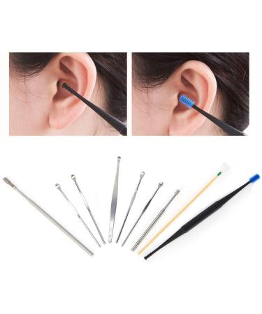 Stainless Steel Ear Wax Picker Kit - 9pcs Spiral Design for 360 Degree Cleaning - Buy Online on GoSupps.com