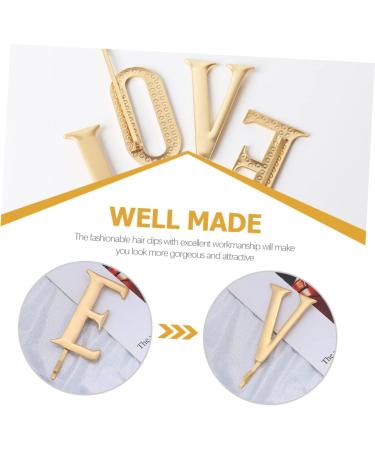 FRCOLOR 1 Set Clip Womens Hair Accessories Bridal Bobby Golden Holiday Barrette Initial Bobby Gold Hair Accessories Headwear for Women Hair Jewels for Women Love Pin Women's Texture Alloy - Buy Online on GoSupps.com