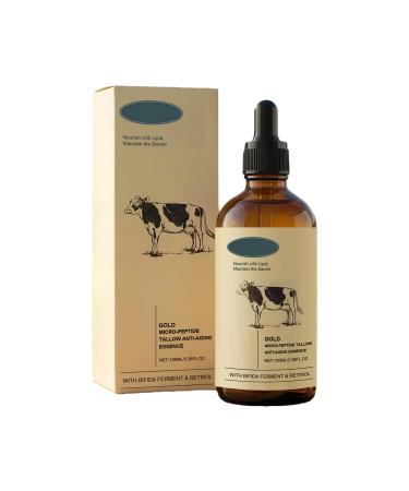 1Pcs Retinol Golden Micro Peptide Tallow Serum Tallow-Based Facial Essence with Peptides Daily Skin Conditioning & Moisture Support 100ml/3.38FL OZ