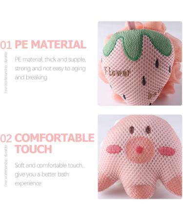 FOMIYES 2pcs Cartoon Bath Balls - Kids & Men Loofah Shower Puff | Soft Polyester & Cotton Sponge Fun Animal Design - Buy Online on GoSupps.com