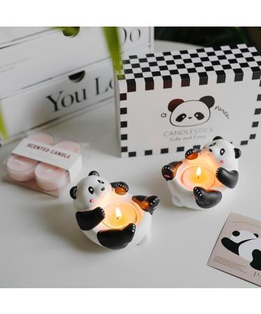Scented Candles Gift Set - 4 Pack Natural Soy Wax Aromatherapy Candles with Panda Holder | Perfect for Christmas Anniversaries Birthdays & Mother's Day Gifts - Buy Online on GoSupps.com