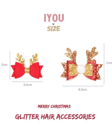 Iyou Christmas Loop Hair Clips - Flower Reindeer Red Hairpins for Women & Girls | 4-Piece Set - Buy Online on GoSupps.com